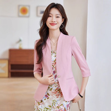 无领西装外套女小个子春夏季2025新款职业高级感休闲西服气质上衣