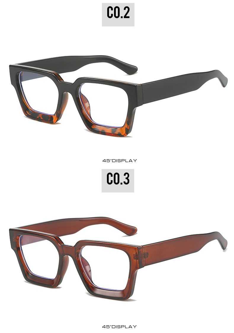 45g Weight Full Frame Glasses Structure Glasses Classification Ac Lens Material Square Glasses Style Daily Occasion Solid Color, Leopard Pattern All Seasons Season Unisex Gender Simple Style Style Simple Style Solid Color Leopard Ac Square Full Frame Optical Glasses 5