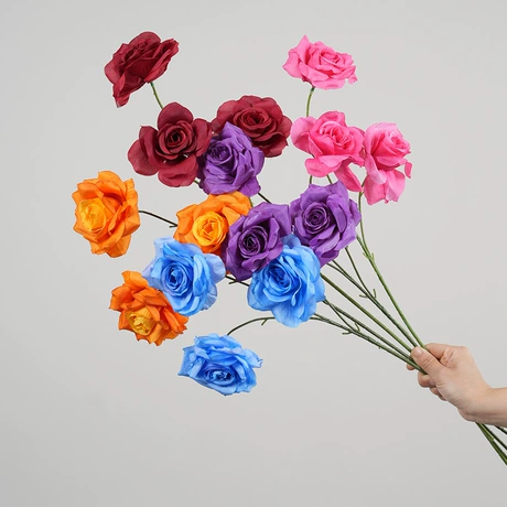 hoa hồng hua hoa giả cao cấp qing ren jie nhựa hoa giả shu nhà ở đồ trang trí phòng khách can zhuo cắm hoa bai she trang trí