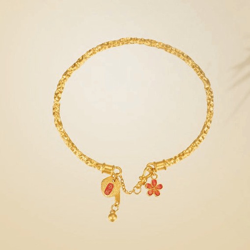 Vietnam Shajin Hammer Nafu-armbånd Kinesisk stil Nasjonal tidevann Antikk stil Håndlaget hammer gullarmbånd Vintage åpningsarmbånd_voghion.com