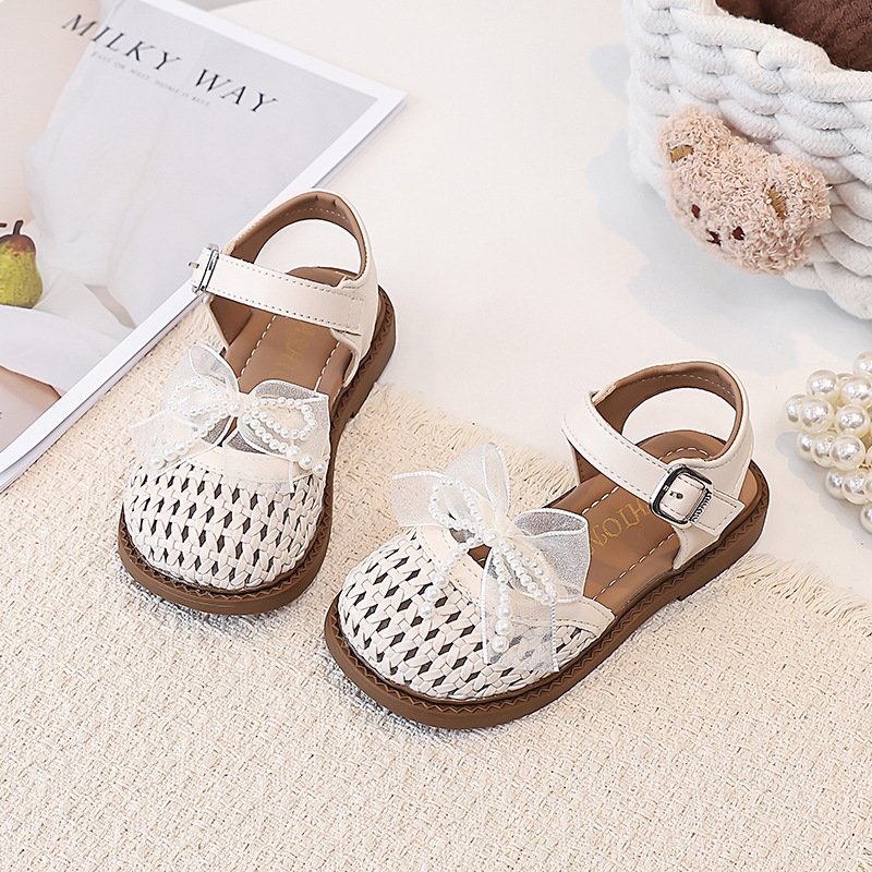 Zhongda Niang encaje arco trenzado sandalias agujeradas 2026 verano nuevos niños zapatos de playa zapatos princesa image 7