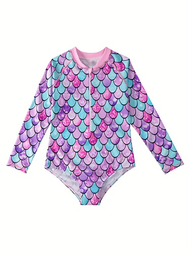 Girls' Swimsuits One Piece Rash Guard Bathing Suit Long