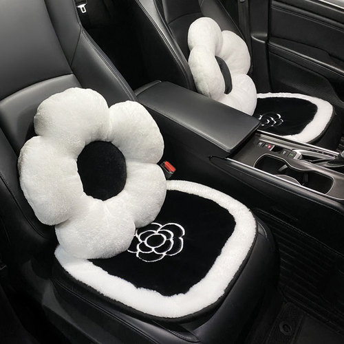 Car seat cushion winter plush four-season universal cartoon cute goddess single-chip car cushion ins internet celebrity seat cover