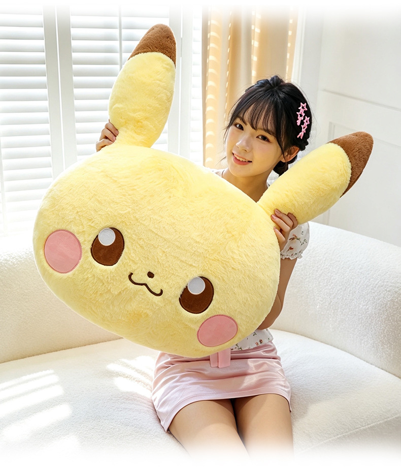 Foreign trade double-sided Pikachu plush pillow, Pogaman doll pillow, bed sleeping cushion, wholesale gift