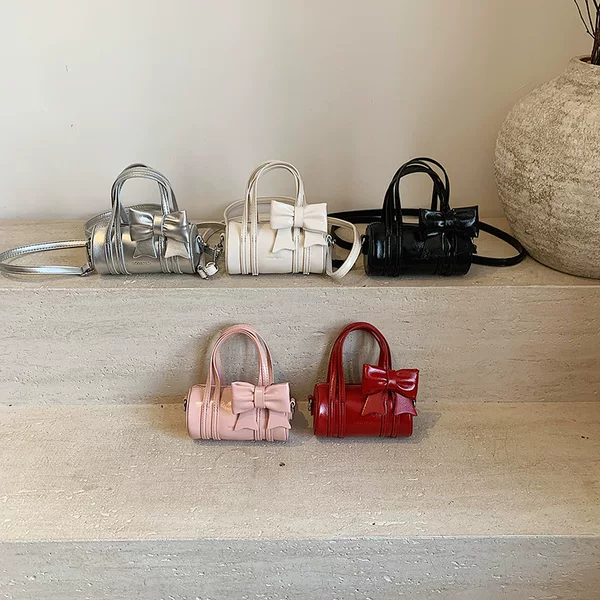 Women's Bow Niche Bucket Bag Mini Korean-style Princess High-end Chanel Style Children's Crossbody Bag
