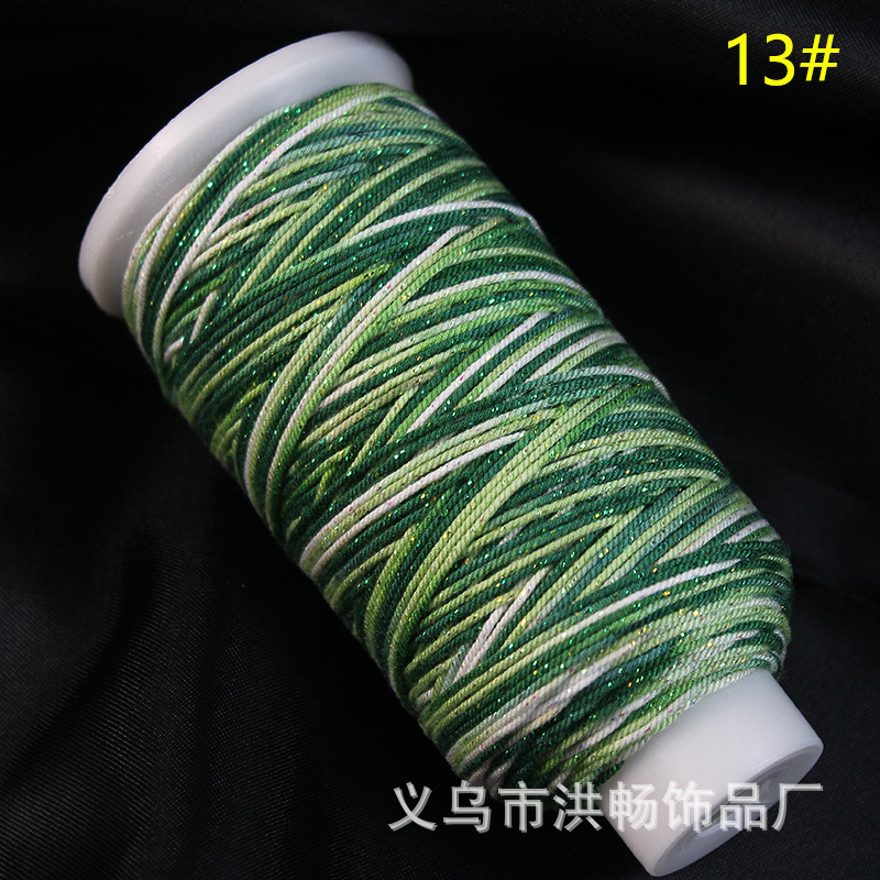 段染手搓棉线加金藏式星空渐变色 diy手工编织项链手链吊坠文玩绳|undefined