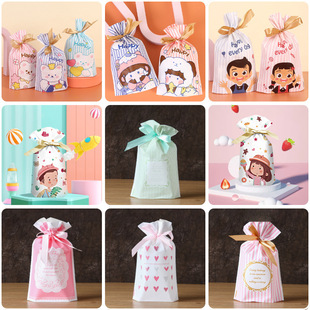 Factory in stock dot ribbon drawstring bag household supplies small gift packaging bag love drawstring bag