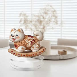 梦幻粉色云朵鲸鱼，摇马亚克力桌面摆件，适用于办公桌面气氛装饰