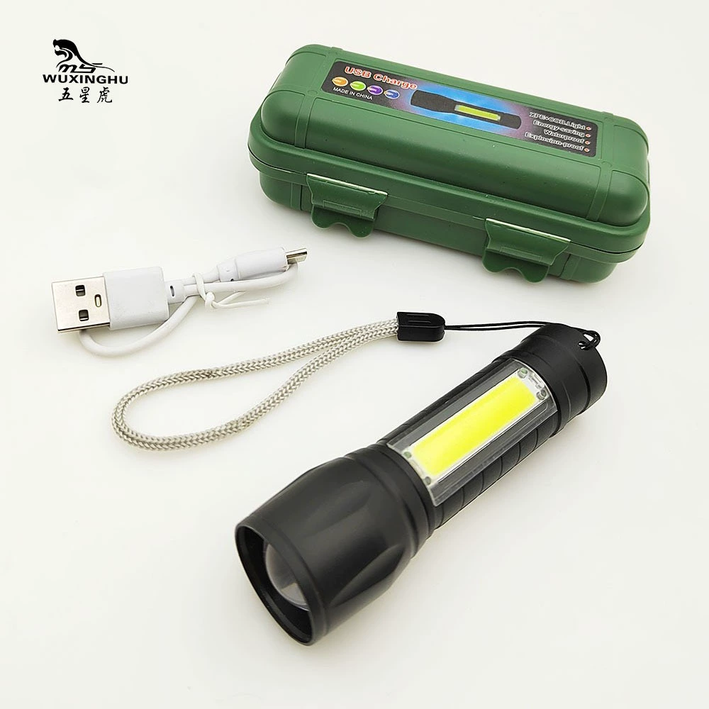 Новый сильный фонарик светодиодный алюминиевый сплав телескопический зум USB перезаряжаемый уличный фонарик дальнего действия