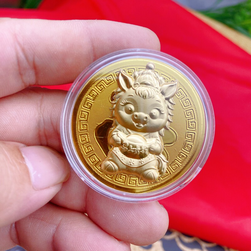 2026马年新春贺岁金箔金币生肖马纪念币百元红包开门红会销送礼品|undefined