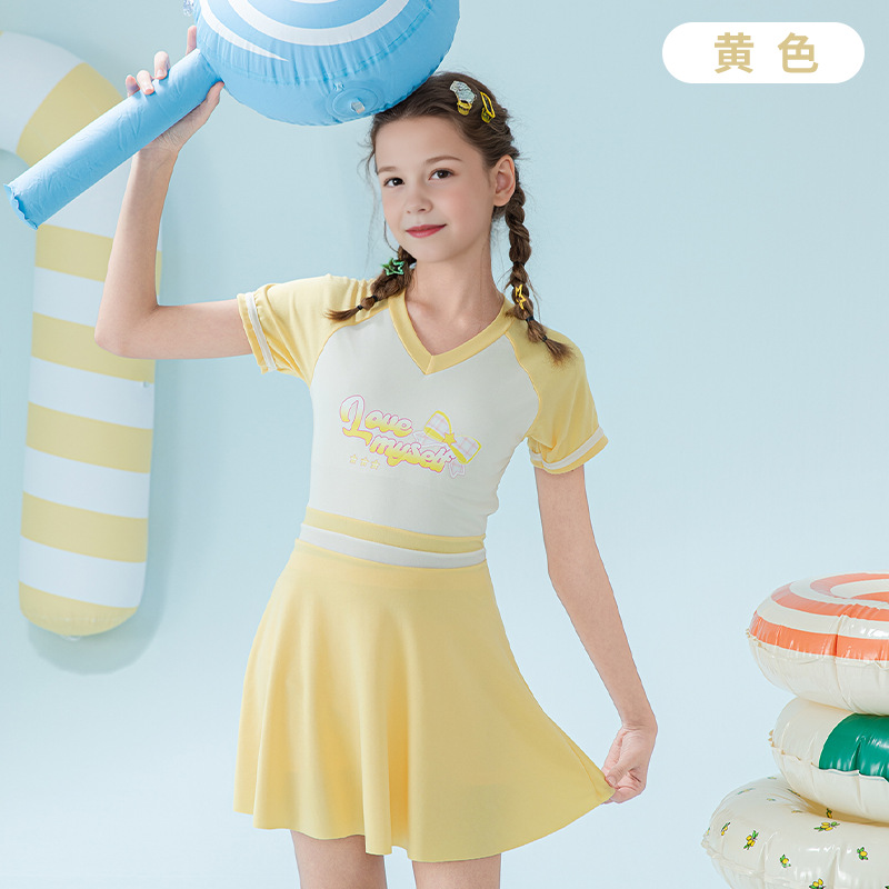 [Traje de baño de niña grande y niña Liquidación con pérdidas] Traje de baño para niños, falda de una pieza, traje de baño de estilo occidental lindo dividido