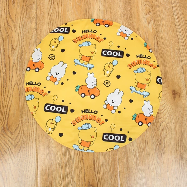 Cute Rabbit Skateboard Chicken—yellow-round