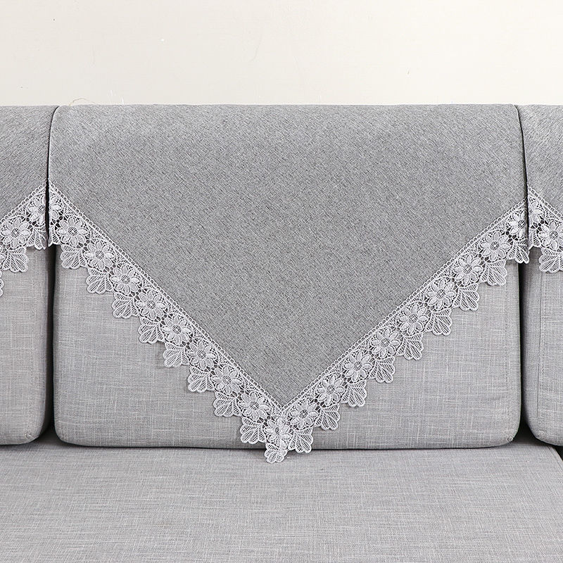 sofa Sling Sofa towel Gabion Seat cushion Cover Lace Fabric art triangle head-cover or veil for the bride at a wedding Handrail non-slip Seat cover