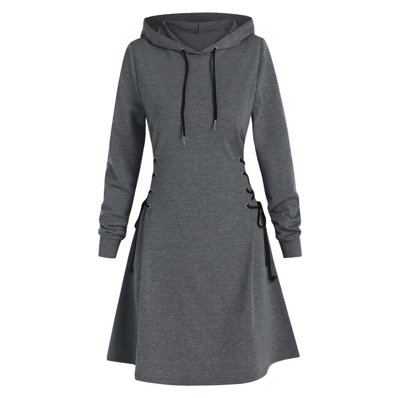Amazon European and American Cross-Border Long-Sleeved Dress Women's 2025 Autum New Hooded Casual Fashion Sweatshirt Skirt
