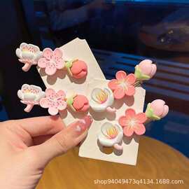 新品小花发饰田园简约压夹发夹碎发刘海侧边夹女甜美一字夹批发
