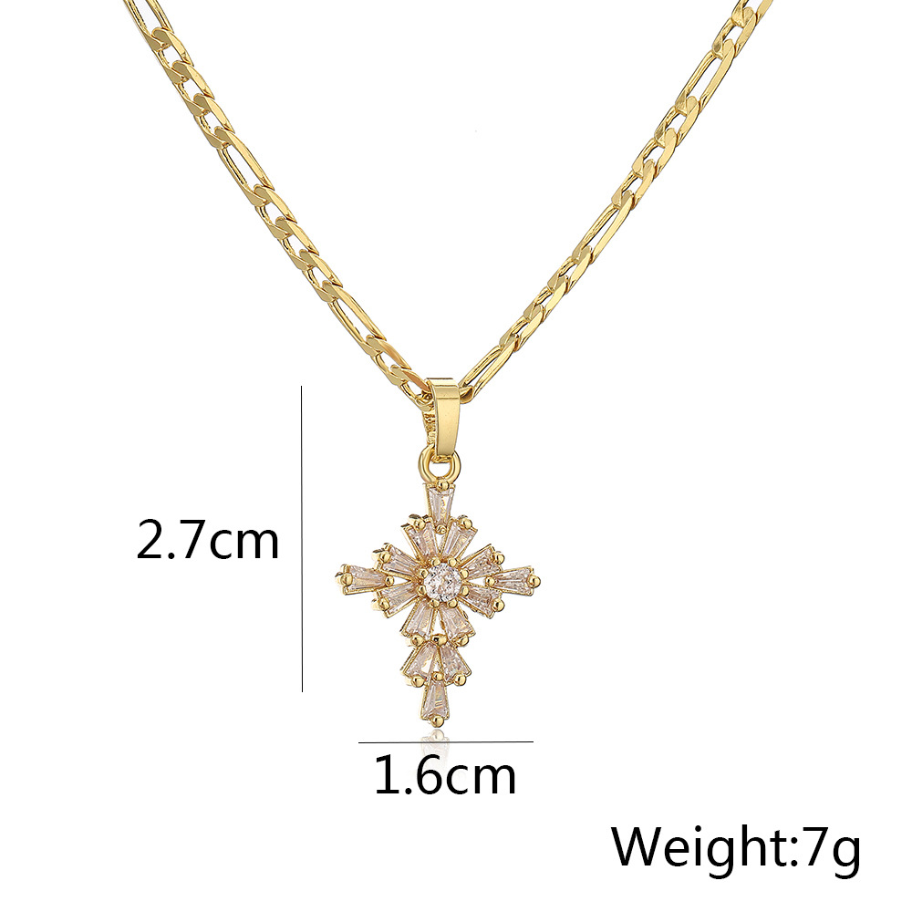 Fashion Heart Shape Copper Plating Hollow Out Inlay Zircon Pendant Necklace 1 Piece