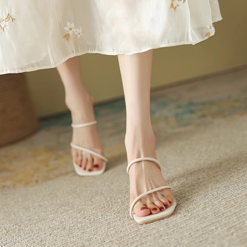 2026 verano francés cristal transparente tacones de zapatillas de tacones de mujer zapatillas de tacones altos image 7