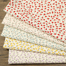 日韩小清新碎花水洗棉布 斜纹竹节棉砂洗仿棉麻女童装梭织碎花布