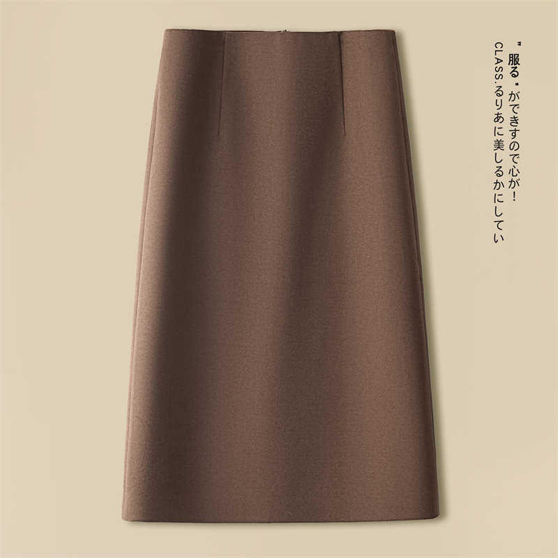 高级感a字半身裙女秋冬季2025新款高腰开叉西装包臀裙中长直筒裙|undefined