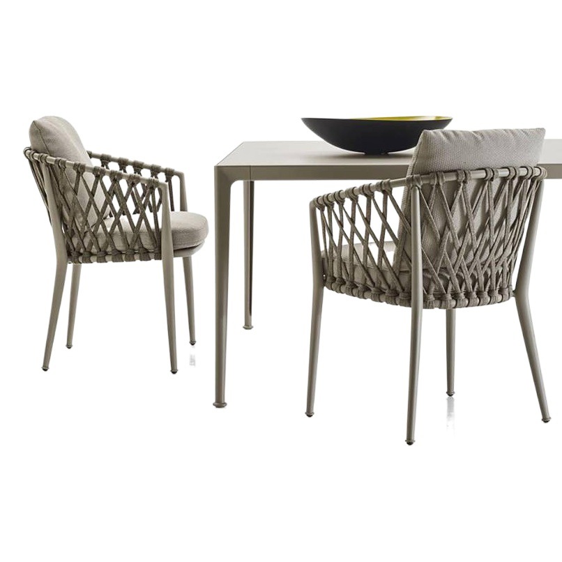 Nórdico al aire libre mesa y silla ocio patio balcón mesa y silla combinación terraza al aire libre jardín protección solar impermeable ratán silla muebles