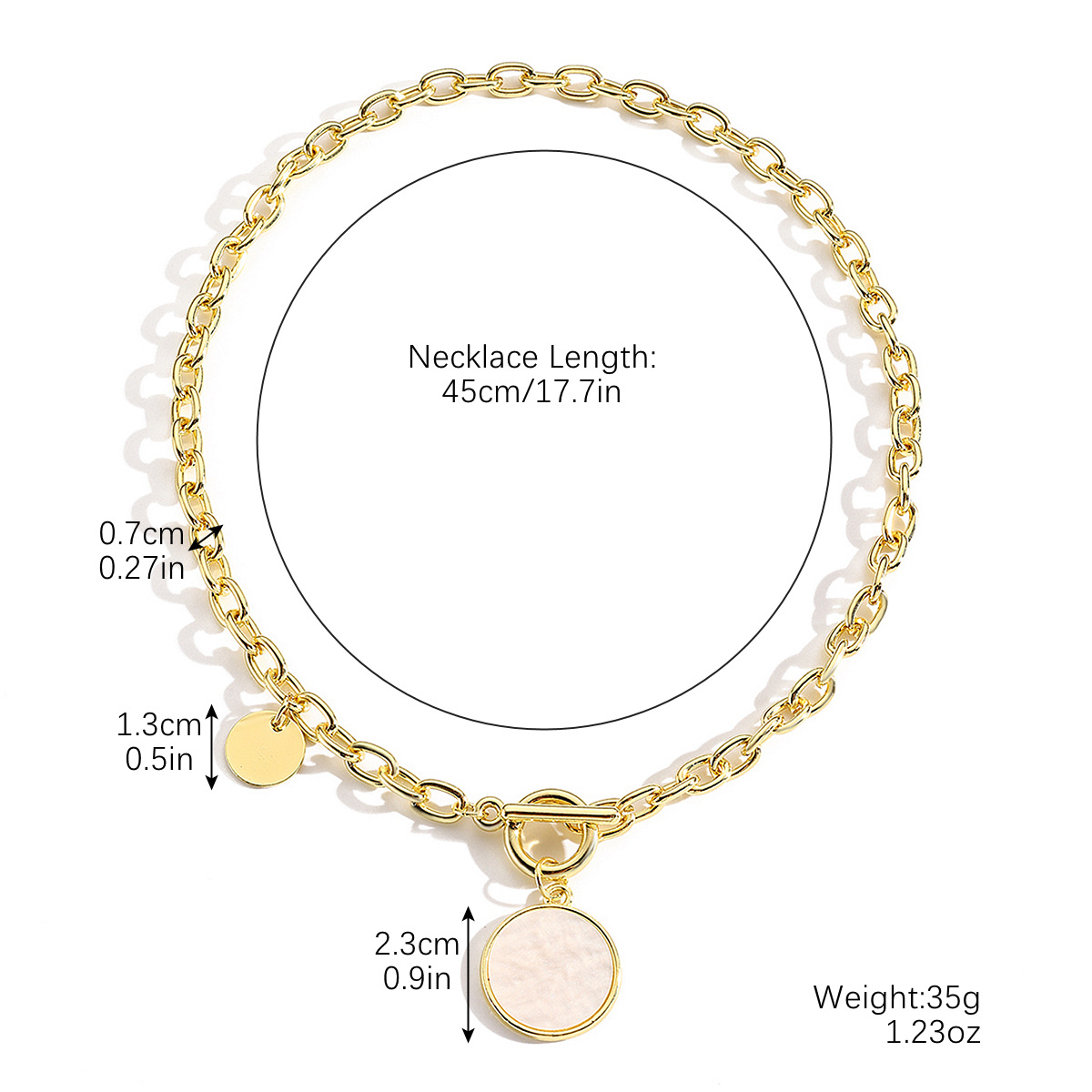 hot selling simple punk thick chain lock key pendant love lock key OT buckle necklace_voghion.com