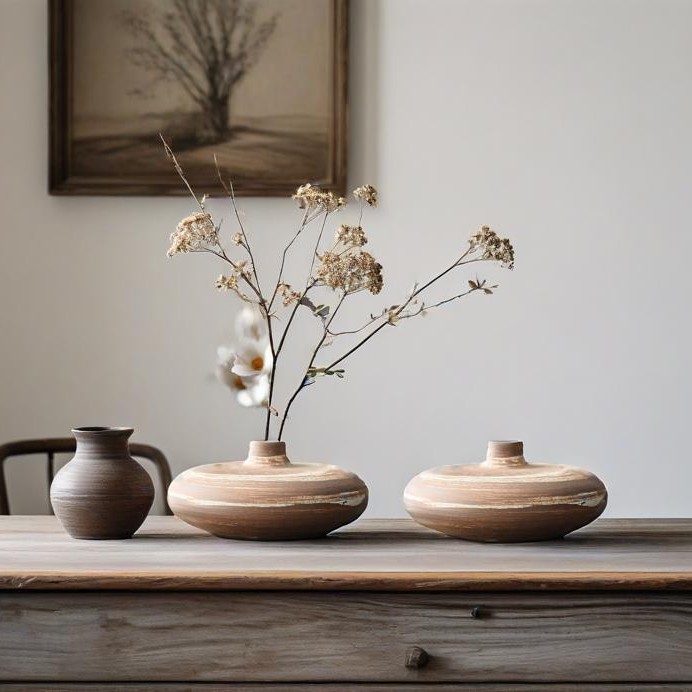 Japanese-style vintage ceramic handmade vase pot stoneware dried flower hydroponic flower holder tea room tea ceremony accessories home decoration