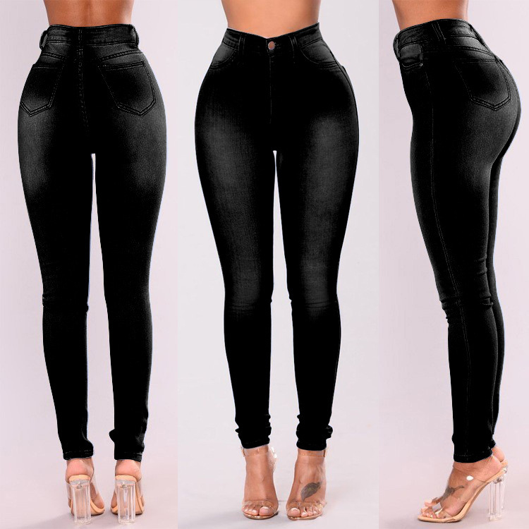 Full Length Pants Length Women's Daily Streetwear Gradient Color Full Length Washed Jeans Skinny Pants