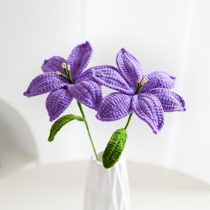 クロスボーダーの手編みの完成品の小さい花束は花の毛糸のメリヤスの花束を模倣します。|undefined