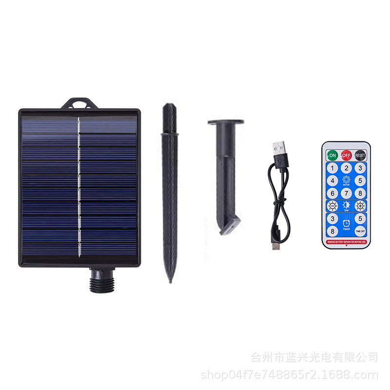 リモコンソーラーパネル 3V24V 中庭 LED 銅線ストリングライトクリスマスライト屋外防水 8 モード制御|undefined