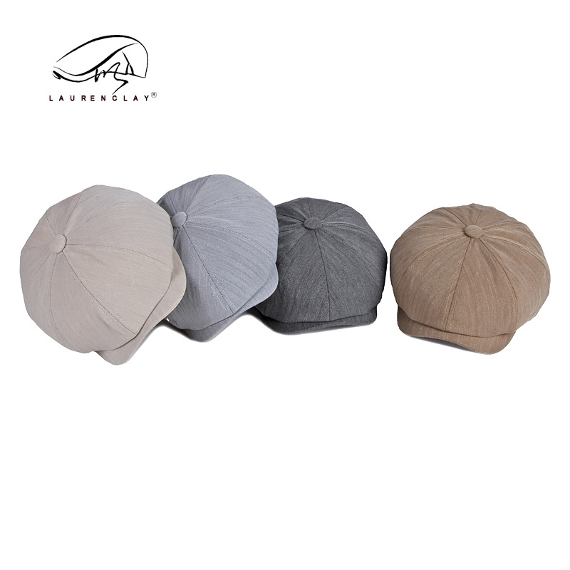 Unisex Thin breathable octagon hat for men Retro light plate solid color duck tongue painter hat for art newsboy hat for women_voghion.com
