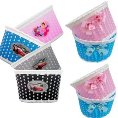 Children's three-wheeled bicycle frog-style skateboard handmade small half-woven basket car rack riding supplies equipment 04