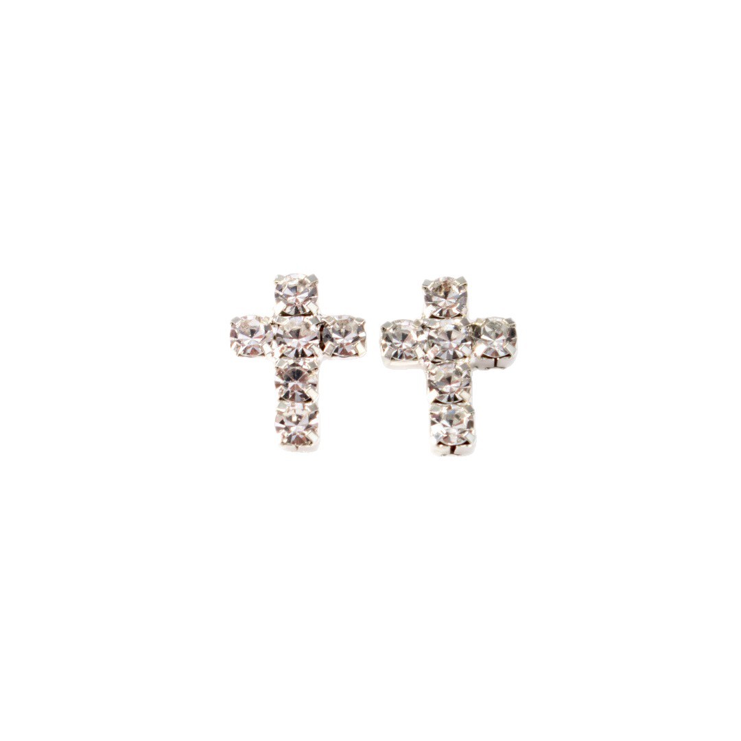 Pendientes de botón con perlas y circonitas para mujer_voghion.com