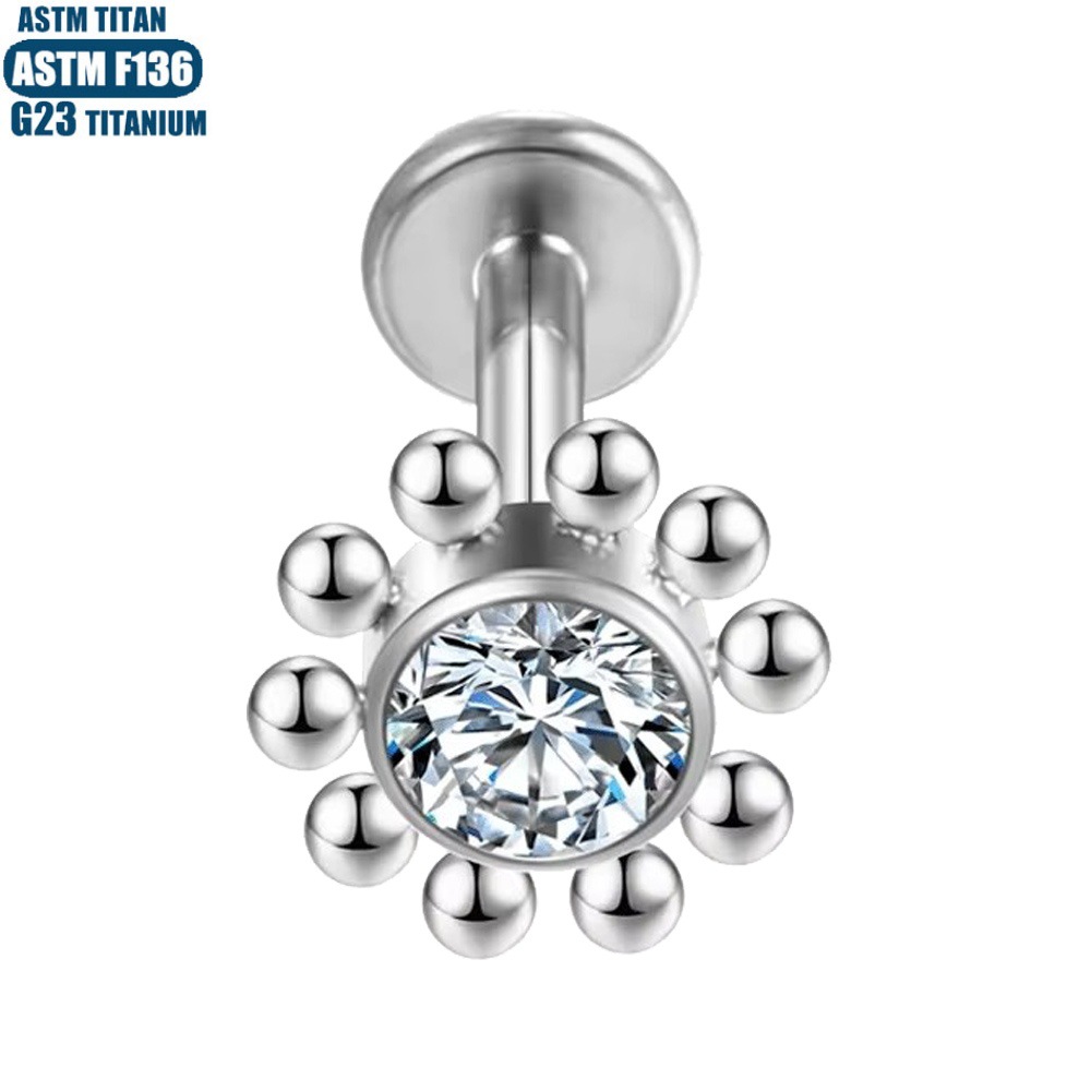 Pointed titanium steel lip stud product view