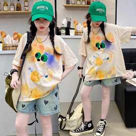女童短袖t恤夏季2026新款洋气儿童大童衣服夏装棉质上衣半袖体恤