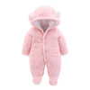 Coral velvet winter children's down jacket to go out, increased thickness, 0-1 years