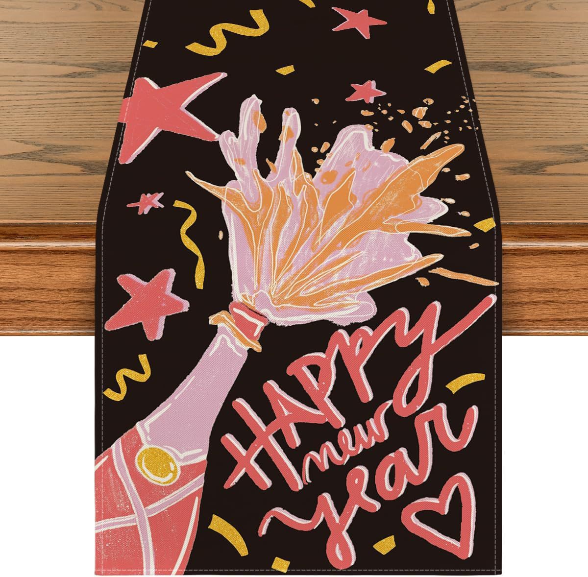 Bandera de Año Nuevo Fiesta de comedor Celebración Decoración Mesa de comedor Feliz Año Nuevo Hogar chimenea porche Mesa de mesa
