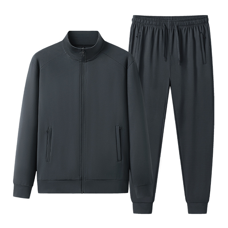 Trajes deportivos transfronterizos primavera y otoño hombres trajes casuales chaqueta de hombre con camisetas de cuello de hombre de moda de tamaño grande