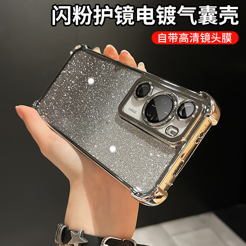 跨境电镀闪粉vivo V60lite手机壳Y31 5G带镜头膜Y21D适用Y400防摔