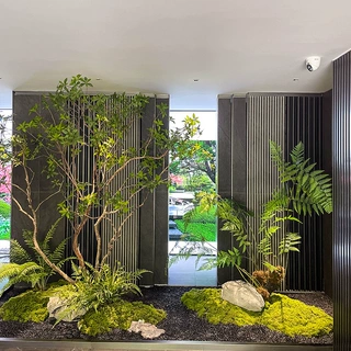 定制仿真马醉木橱窗造景植物室内假树仿真绿植大型装饰树简约景观