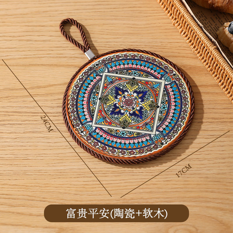 复古隔热垫耐高温砂锅防烫垫珐琅锅垫子陶瓷新中式餐桌防滑餐盘垫|undefined