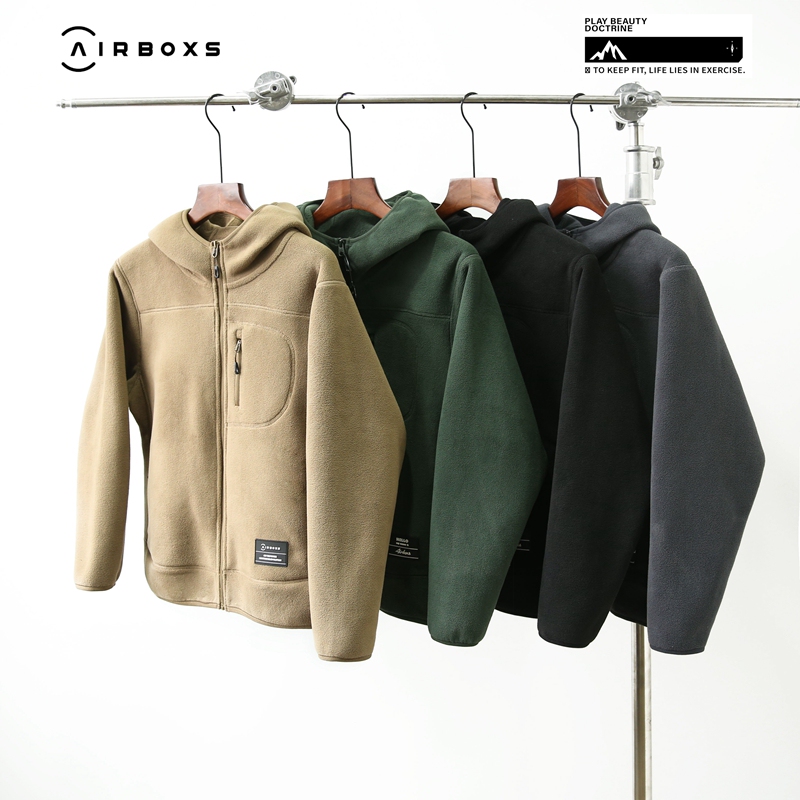 One for the winter! WARM technology warm velvet! Three-dimensional cropping! Men's Autumn and Winter Thick Hooded Fleece Jacket