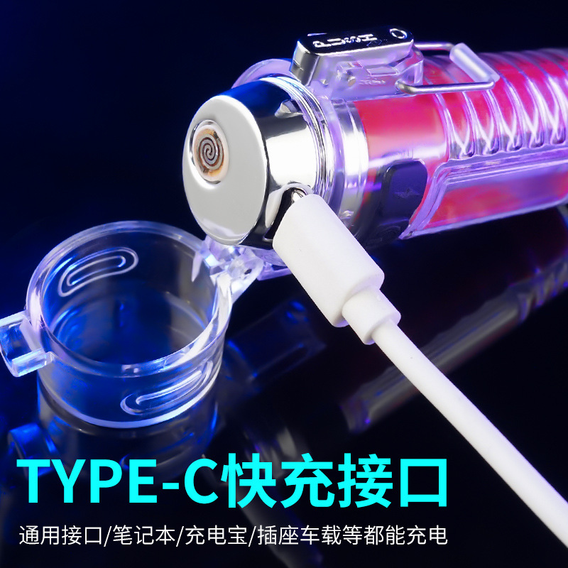 Transfronteriza nueva linterna multifuncional encendedor de emergencia al aire libre iluminación impermeable iluminación portátil encendedor de cigarrillos luz de advertencia