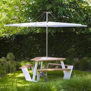 Metal Triangle Table Courtyard Villa Garden Balcony Stainless Steel Table and Chair Set Café Connected Table Courtyard Balcony