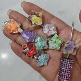 24mm夜光软陶爱心五角星星 DIY手工串珠散珠串笔手机链饰品配件