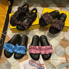 有貨！高版本2023新款夏季女士拖鞋外穿F家一字外貿字母涼拖鞋