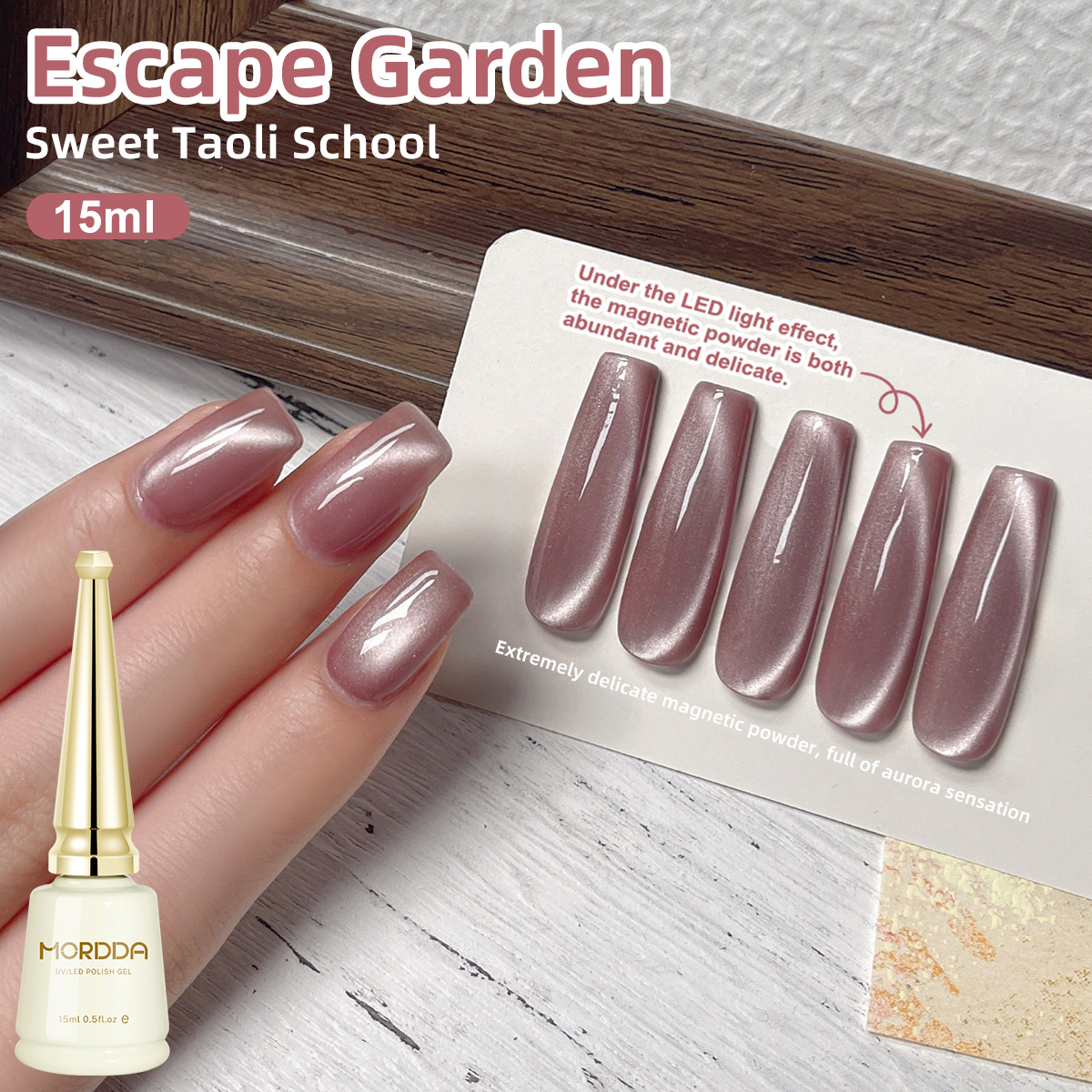 2024 nueva red brillante huye jardín flash flash cat eye gel flash reflector pop color blanco pequeño conjunto de manicuras