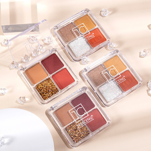 Peckson Mini Four Color Eyeshadow Matte Pearlescent Sequins Matte Earth Pumpkin Milk Tea Little Red Book recommend