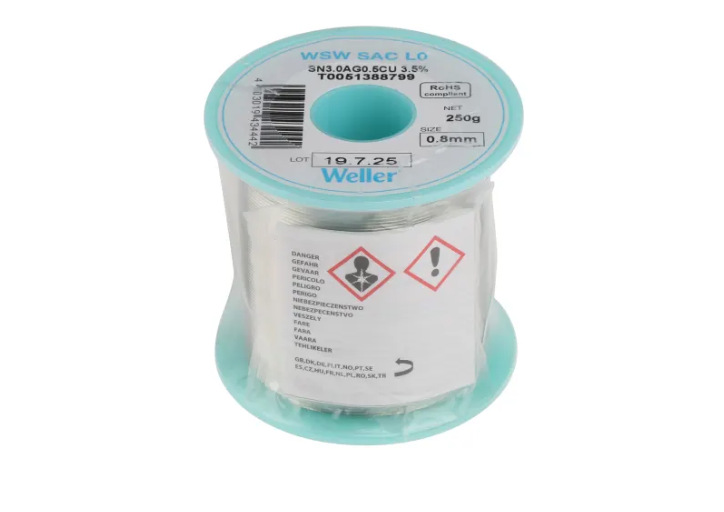 Weller T0051388799 焊锡丝无铅焊锡,0%铅, 217°C熔点松香助焊剂