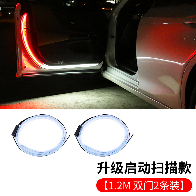 lámpara fluorescente de puerta super brillante led puerta abierta bienvenida flash de advertencia de lámpara decorativa tira de lámpara de automóvil anti-colisión trasera reforma image 8