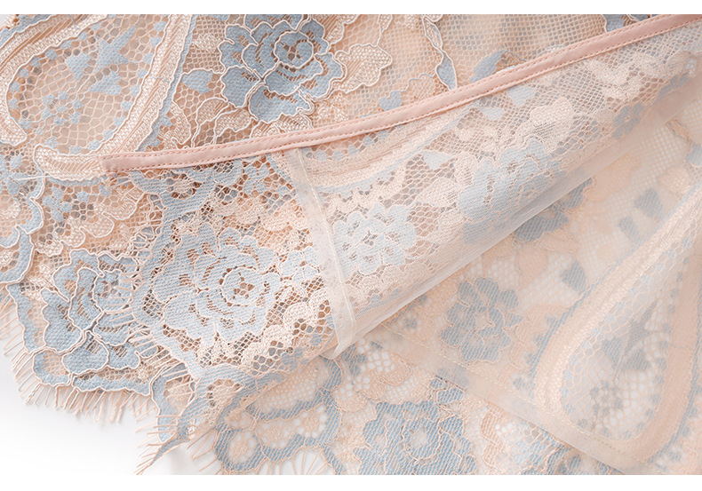 Áo sơ mi ren jacquard phong cách Pháp thanh lịch tay dài — Màu hồng chi tiết 25